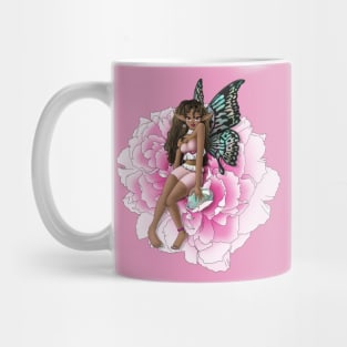 African American Fairy on a Flower Mug